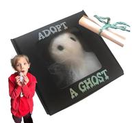 Adopt a ghost - Figurine de petit fantôme de 7,6 x 7,6 x 4 cm, peluche en feutre de laine, mini fantôme blanc avec parchemin | Collectible effrayant pour la famille et les amis, fantôme mignon, fans