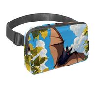 Adoptez l'aventure avec notre sac à bandoulière, parfait pour les voyages, la course à pied et les activités de plein air, chauve-souris mignonne, Multicolore #04, 1.5x9.0x5.9in/4x23x15cm