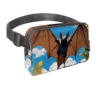 Adoptez l'aventure avec notre sac à bandoulière, parfait pour les voyages, la course à pied et les activités de plein air, chauve-souris mignonne, Multicolore #01, 1.5x9.0x5.9in/4x23x15cm