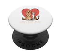 Adoptez ne magasinez Sauvez des Vies Chien Chat Amour PopSockets PopGrip Adhésif