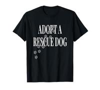 ADOPTEZ Un Chien DE Sauvetage - Grand Texte Gris avec T-Shirt