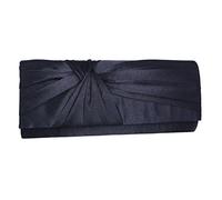 Adoptfade Femme Pochette Sac de Soirée Satin Long Elégant pour Fête Mariage,Bleu Marine