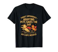 Adopting Pets Saves The Day Design Vintage Comic T-Shirt