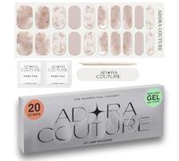 Adora Couture Bandes à ongles en gel semi-trempé, 30 pièces, kit de manucure de qualité salon pour femme, facile à utiliser, y compris coussinets d'oreille, lime à ongles, barre