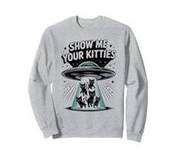 Adorable Alien Show Me Your Kitties pour Amoureux des Chats Sweatshirt