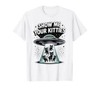 Adorable Alien Show Me Your Kitties pour Amoureux des Chats T-Shirt