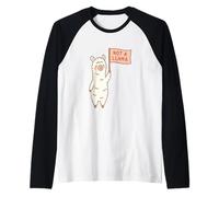 Adorable alpaga Tenant Un Drapeau « Not A Llama » Manche Raglan