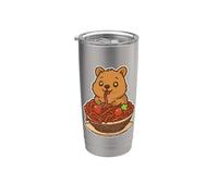Adorable amateur de pâtes spaghetti Quokka Gobelet isotherme en acier inoxydable double paroi