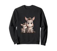 Adorable âne Maman et bébé Mignon Cheval Art Sweatshirt