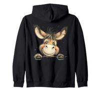 Adorable âne Souriant regardant Animal de Dessin animé Sweat à Capuche
