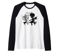 Adorable Ange et Diable Amoureux Anime Fantasy Duo Manche Raglan