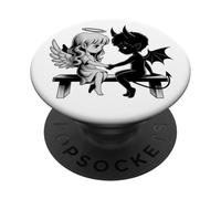 Adorable Ange et Diable Amoureux Anime Fantasy Duo PopSockets PopGrip Adhésif