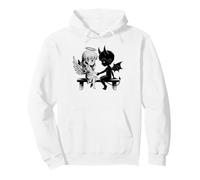 Adorable Ange et Diable Amoureux Anime Fantasy Duo Sweat à Capuche