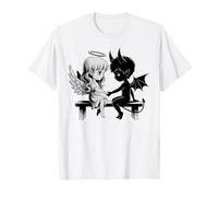 Adorable Ange et Diable Amoureux Anime Fantasy Duo T-Shirt