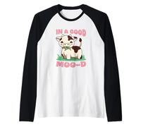 Adorable Animal de Jeu de Mots Amusant Vache dans Une Bonne Humeur Manche Raglan