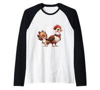 Adorable Animal de la Ferme en Forme de Poulet et Poussin Manche Raglan