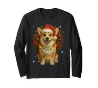 Adorable Animal de Noël Corgi Gui Noël Vacances pour Chien Manche Longue