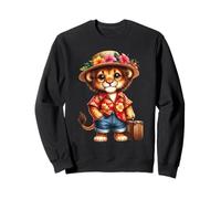 Adorable Animal de Voyage lionceau Tropical Vacances Sweatshirt
