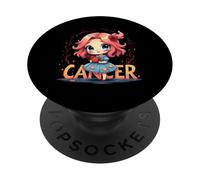 Adorable Anime Cancer Zodiac Girl PopSockets PopGrip Adhésif