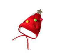 Adorable Arbre de Noël Chapeau Pom-Pom, Chien de Noël Costume pour Animaux de Compagnie Panta, Soft Funny Pet PHAT, pour Chien Cat Party Accessories (Red Hat,L)