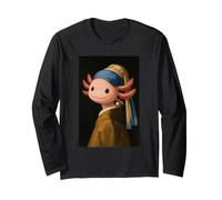 Adorable Axolotl avec Une Perle - Peinture Amusante Vermeer Manche Longue
