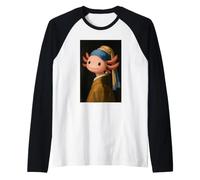 Adorable Axolotl avec Une Perle - Peinture Amusante Vermeer Manche Raglan