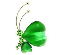 Adorable Badge Animals Rhinestone Cloak Clothes Butterflies Pin Pearl Brooch Copper Green