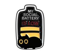 Adorable badge d'émotion félin avec symbole de faible énergie pour partager des badges d'émotion à un ami, taille unique, Comme décrit