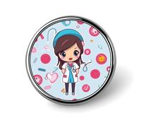 Adorable badge rond en émail pour infirmière, broche à bouton personnalisé, pour vêtements, porte-badge, chapeaux, sacs, chemises