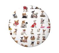 Adorable badge rond en fer blanc imprimé sur un seul côté de 6 cm, parfait pour décoration personnelle et cadeau, taille unique, Métal
