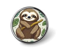 Adorable badge rond paresseux pour hommes et femmes, épingles à revers élégantes et durables, badges en métal légers pour chemises, vestes, chapeaux