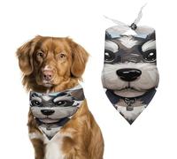 Adorable bandana pour chien Schnauzer en coton doux, lavable au quotidien, durable, triangulaire, réversible, convient pour les chiens et chats de petite, moyenne et grande taille