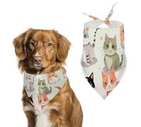 Adorable bandana triangulaire en polyester lavable pour chiens et chats de taille moyenne et grande