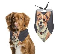 Adorable bandana triangulaire pour chien Corgi - Lavable - En polyester - Pour chiens et chats de taille moyenne et grande