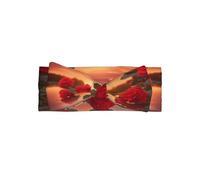 Adorable bandeau de bébé imprimé roses rouges au coucher du soleil - Joli bandeau délicat - Bandeau de princesse doux et extensible