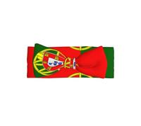 Adorable bandeau pour bébé avec nœud imprimé drapeau portugais - Doux, extensible et doux pour la peau pour les nouveau-nés et les tout-petits