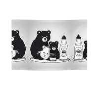 Adorable bannière festive en forme d'ours en forme de bouteille de lait - 119,4 x 180,3 cm - Pour Noël, fêtes nocturnes, réunions entre amis