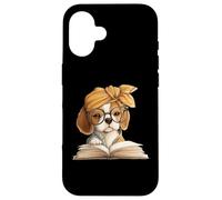Adorable Beagle Puppy Reading Book Lover Dog Animal Graphic Coque pour iPhone 16