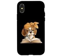 Adorable Beagle Puppy Reading Book Lover Dog Animal Graphic Coque pour iPhone X/XS