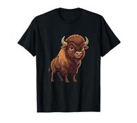 Adorable bébé Bison Dessin animé Animaux Sauvages T-Shirt