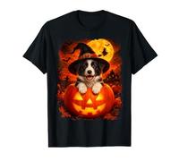 Adorable bébé Border Collie Chiot Sorcière à Halloween T-Shirt Graphique avec Valeur