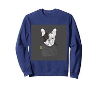 Adorable bébé Bouledogue Heureux, Chien, Chiot, Noir, Blanc et Gris Sweatshirt