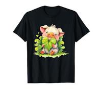 Adorable bébé Cochon avec trèfle St Patrick Porte-Bonheur T-Shirt