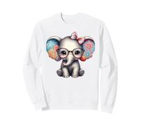 Adorable bébé éléphant Fille Portant Un nœud Sweatshirt