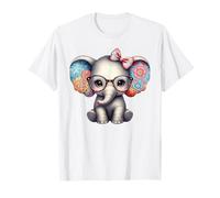 Adorable bébé éléphant Fille Portant Un nœud T-Shirt
