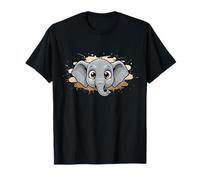 Adorable bébé éléphant Visage Grand œil Dessin animé T-Shirt