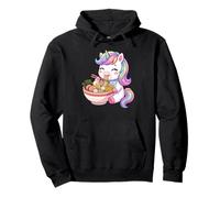 Adorable bébé Licorne Mangeant des Ramen, Motif Kawaii pour Sweat à Capuche