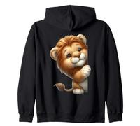 Adorable bébé Lion Qui Regarde Un Animal de Dessin animé Sweat à Capuche