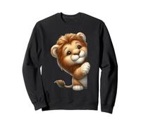 Adorable bébé Lion Qui Regarde Un Animal de Dessin animé Sweatshirt
