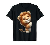 Adorable bébé Lion Qui Regarde Un Animal de Dessin animé T-Shirt